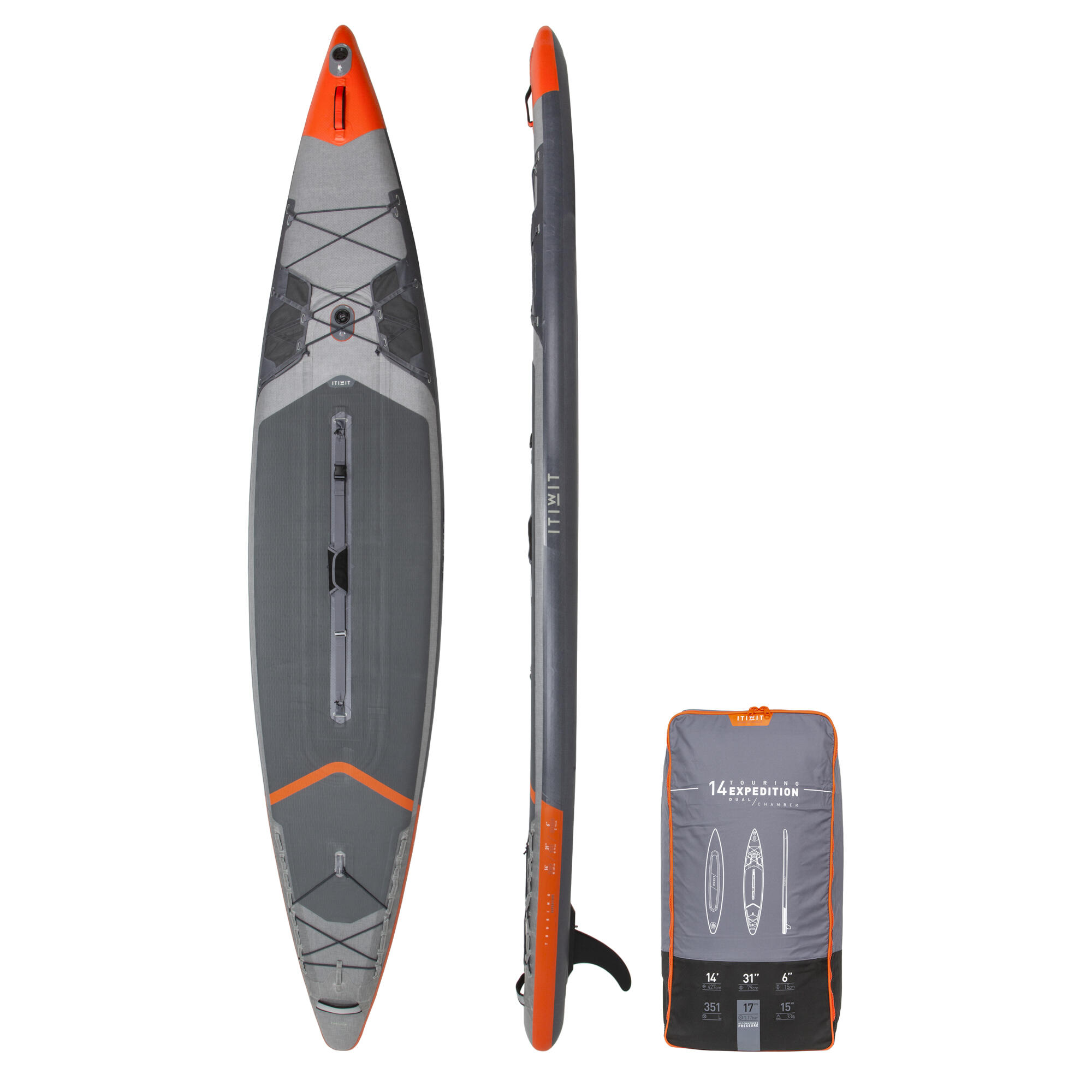 SUPBoard Stand Up Paddle aufblasbar 14´ X900 Doppelkammer EXPEDITION