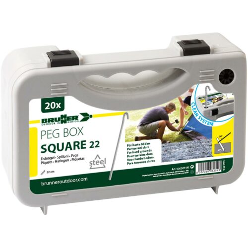 Brunner Peg Box Square 22 Erdnägel, 20er-Pack