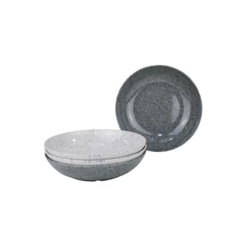 Gimex Classic Line Granite Suppenteller, 4er Set, grau