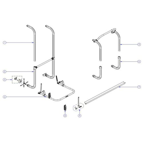 V-Schiene (lose) - Thule Ersatzteil Nr. 1500603482 - für G2, schwarz