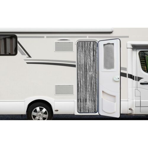 Brunner Meander Türvorhang, 60x190cm, schwarz/weiß