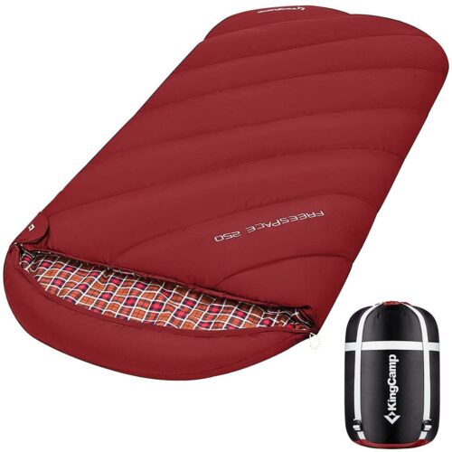 KingCamp Freespace 250 Deckenschlafsack, 220x100cm, rot