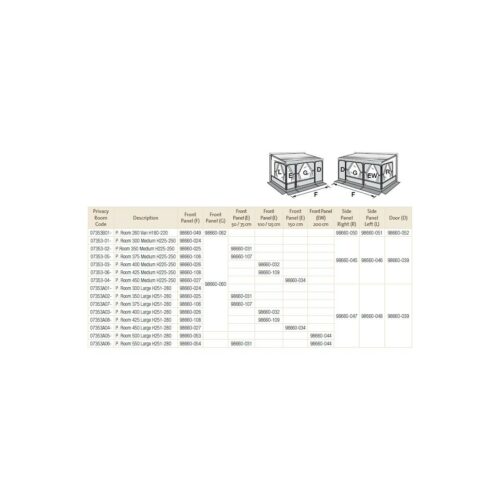 Seitenwand rechts - Fiamma Ersatzteil Nr. 98660-045 - für Privacy Room Medium