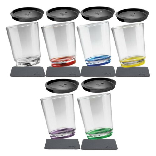 silwy Magnet Trinkbecher, Kunststoff, 6er Set, 250ml, multicolor