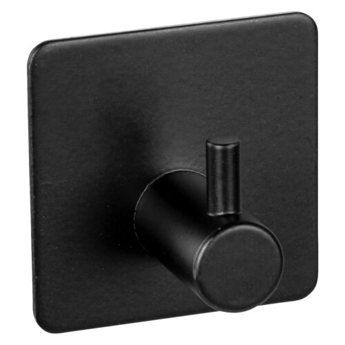 WENKO Wandhaken Ureo Schwarz, 2er, Edelstahl rostfrei