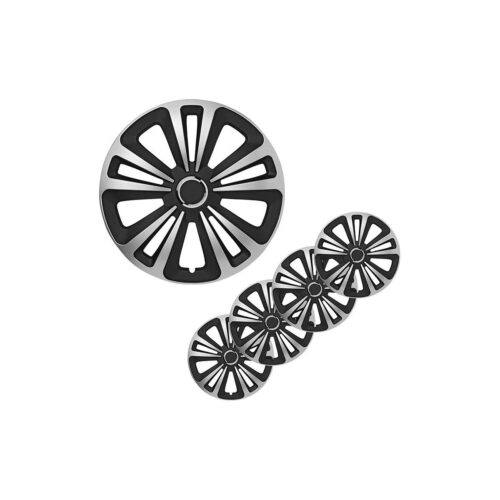 Pro Plus Terra Radblenden Set, 4 Stück, 14 zoll, silber/schwarz