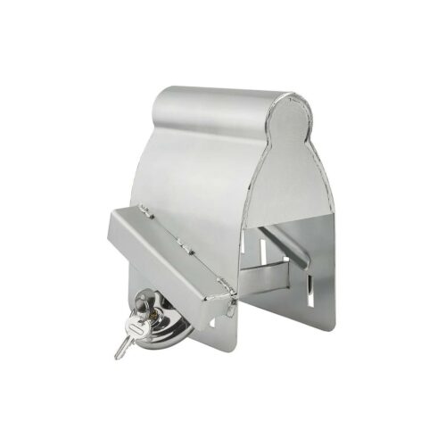 Pro Plus Kastensicherung angekoppelt mit Rundbügel-Vorhangschloss