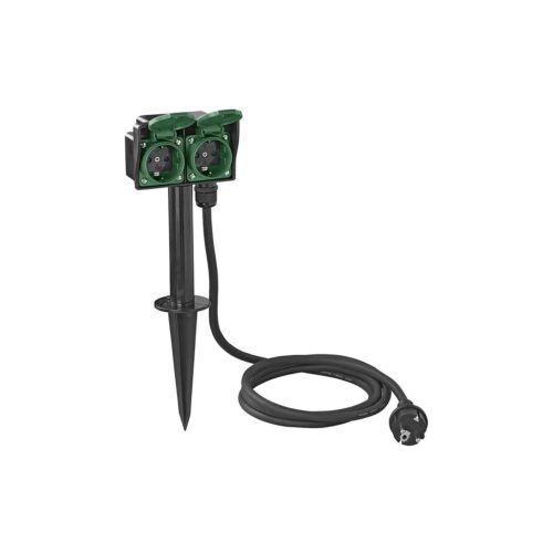 Pro Plus Gartensteckdose Schuko 2-fach mit Erdspieß 2M 3x2,5mm²
