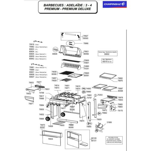 Elektrode und Käfig Halter - Campingaz - Ersatzteil Nr. 79960 - für Adelaide 4 Premium Deluxe