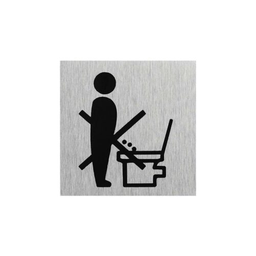 Pro Plus Aluminium Türschild 60x60mm bitte hinsetzen