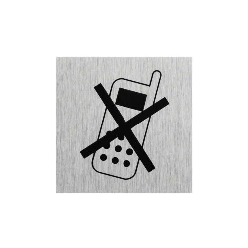 Pro Plus Aluminium Türschild 60x60mm Handy ausschalten