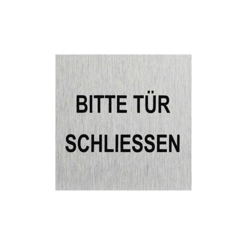Pro Plus Aluminium Türschild 60x60mm Bitte Tür schließen