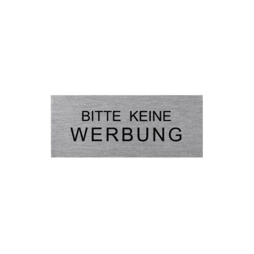 Pro Plus Aluminium Türschild 60x25mm Bitte keine Werbung