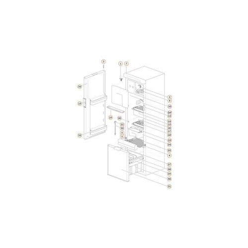 Türverriegelung komplett - Thetford Ersatzteil Nr. 69145627 - für N3141 > 01-05-2015 und N4141