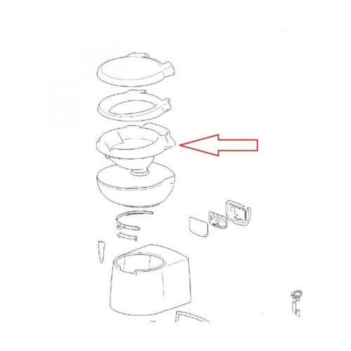 Toilettentopf, Kunststoff - Ersatzteil Nr. 9343362 - für die C260 Toilette