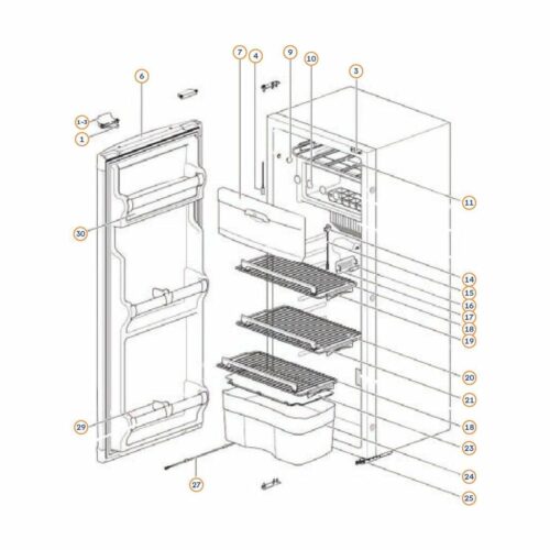 Gitterrost, oben - Thetford Ersatzteil Nr. 62972508 - für Kühlschrank N180