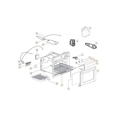 Türdichtung, vorderer Rauchabzug - Thetford Ersatzteil-Nr. SSPA0062 - für Backofen Duplex MK3-4/SOG7