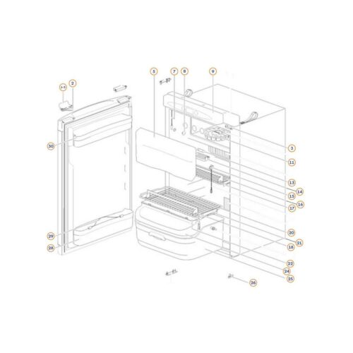 Verschluss V1, anthrazit - Thetford Ersatzteil Nr. 62700790 - für N110