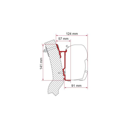 Fiamma F45 Adapter für Wingamm Oasi ab Bj. 2006, 350cm