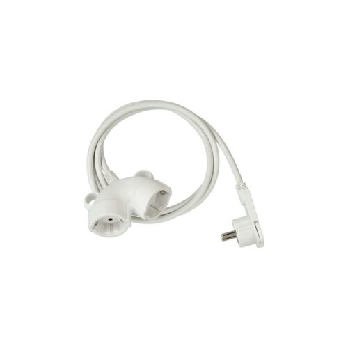 Brennenstuhl Verlängerungskabel, Schuko-Winkelstecker mit Doppelkupplung, weiß, 3m