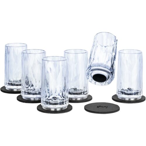 silwy Magnet Shotglas, Kunststoff, 40ml, 6er Set, transparent