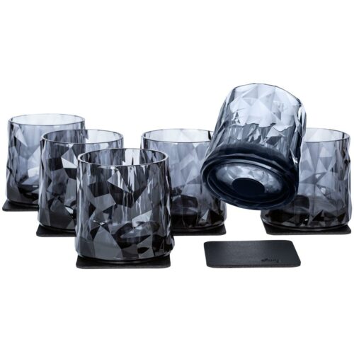 silwy Magnet Tumbler, Kunststoff, 250ml, 6er Set, grau