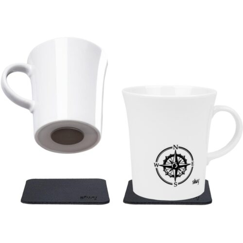 silwy Magnet Porzellantasse, 270ml, 2er Set, Reiselust-Design