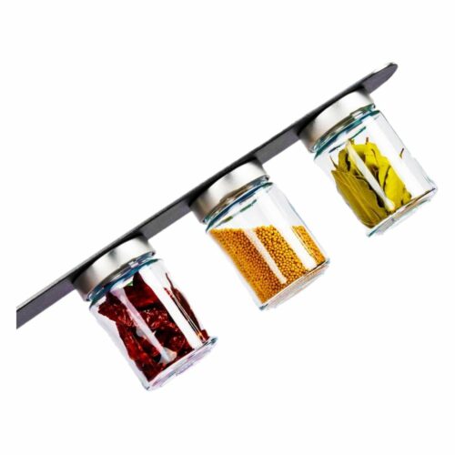 silwy Feinkost-Magnetgläser inkl. Leiste, 192ml, black/classy