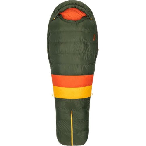 Marmot Never Winter Mumienschlafsack, nori/rote Sonne, long, 210cm