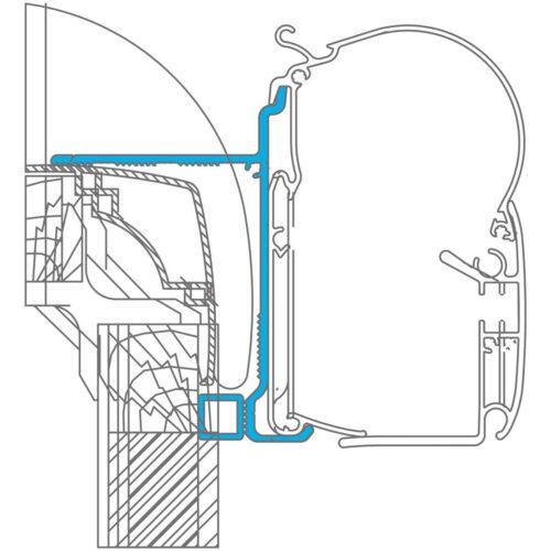 Dometic Perfect Wall (1100/1500/3800) Adapter für Laika Ecovip, 400cm