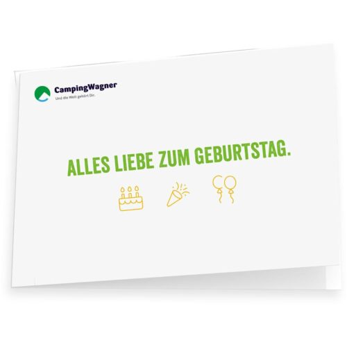 Camping Wagner Geschenkgutschein - Geburtstag - 300 € per E-Mail zum Selbstdrucken