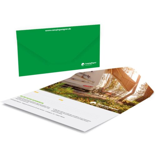 Camping Wagner Geschenkgutschein - Noch schöner - 70 € Geschenkkarte per Post