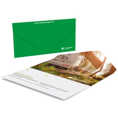 Camping Wagner Geschenkgutschein - Noch schöner - 350 € Geschenkkarte per Post