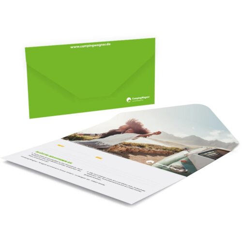 Camping Wagner Geschenkgutschein - Reisebegleitung - 10 € Geschenkkarte per Post