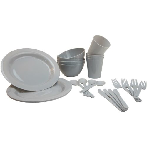 Happy People Campinggeschirr, 24-teilig, grau