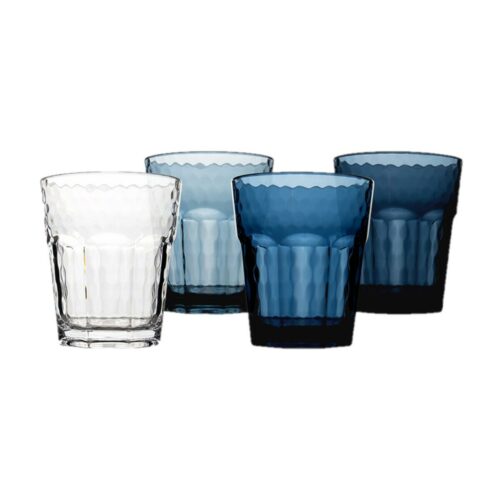 Bo-Camp Mix & Match Trinkglas, 200ml, 4er Set, blau