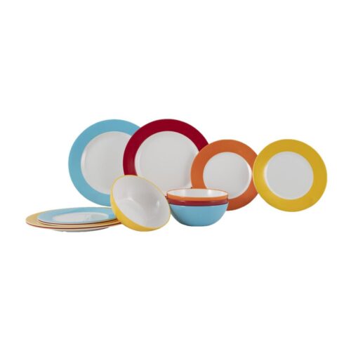 Gimex Colour Line Geschirrset, 12-teilig, Rainbow