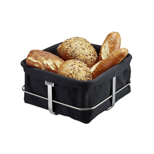 Gefu Brunch Brotkorb, eckig, schwarz/silber