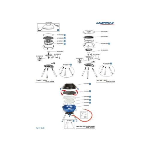 Hitzeverteilerplatte - Campingaz Ersatzteil Nr.: 5010003819  - für Party Grill 400