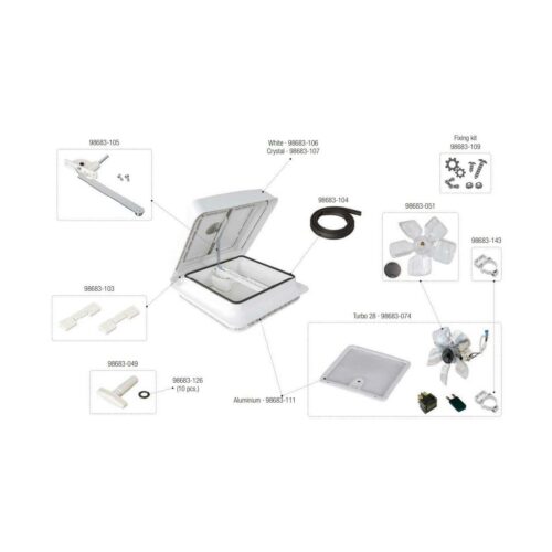 Motorauflage - Fiamma Ersatzteil-Nr. 98683-143 - für TurboVent 28
