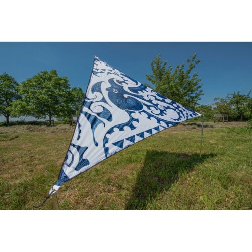 Bent Zip Canvas verbindbares Sonnensegel, 250x250cm, weiß/blau gemustert