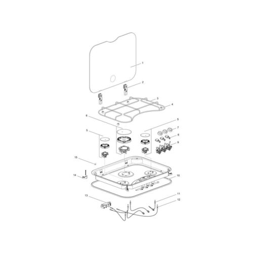Hob Glasabdeckung Smoked Black - Thetford Ersatzteil Nr. SSPA0226