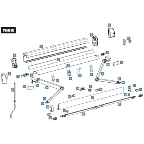 Frontblenden-Endkappen, anthrazit - Thule Ersatzteil Nr. 1500603618 - für Typ 4200