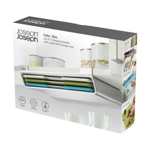 Joseph Joseph Regaleinhänge-Schneidebrett-Set Folio Slim 3-tlg, mehrfarbig