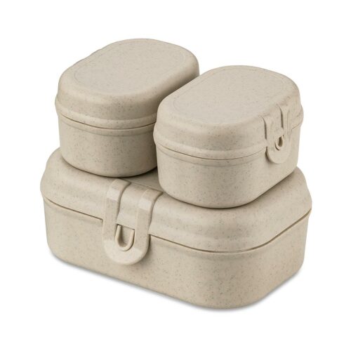 Koziol Pascal Ready mini Lunchbox-Set, 3-teilig, nature desert sand