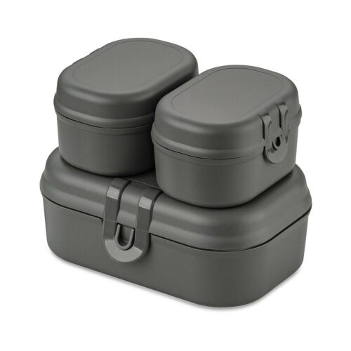 Koziol Pascal Ready mini Lunchbox-Set, 3-teilig, nature ash grau