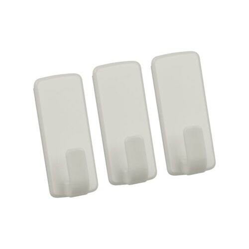 Metaltex pullCLEAN rechteckiger Klebehaken, 3er-Pack, weiß