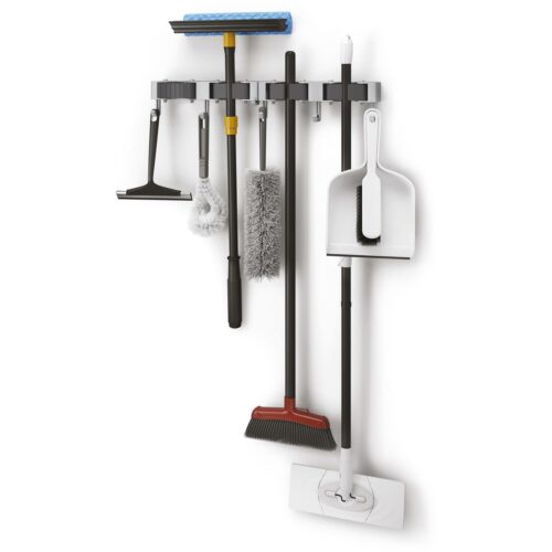 Metaltex Hang-up Klemmleiste für Besen, 2er-Pack, grau