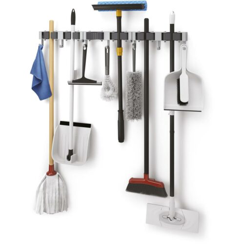 Metaltex Hang-up Klemmleiste für Besen, 3er-Pack, grau