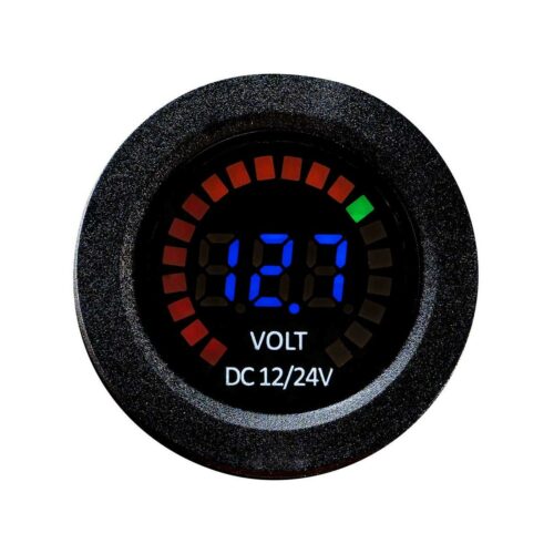tigerexped Rainbow LED Voltmerter, für 12V/24V, schwarz